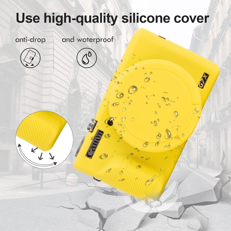 Rieibi Silicone Case for Canon G7X Mark III Case, G7X Mark III Accessories with 2 pcs sreen Protectors,Detachable Lens Cover for Canon G7X Mark III Cover - Image 4